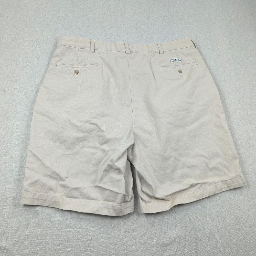Vintage Polo Ralph Lauren Shorts Mens 38 Khaki‎ Pleated Tyler Preppy Casual
